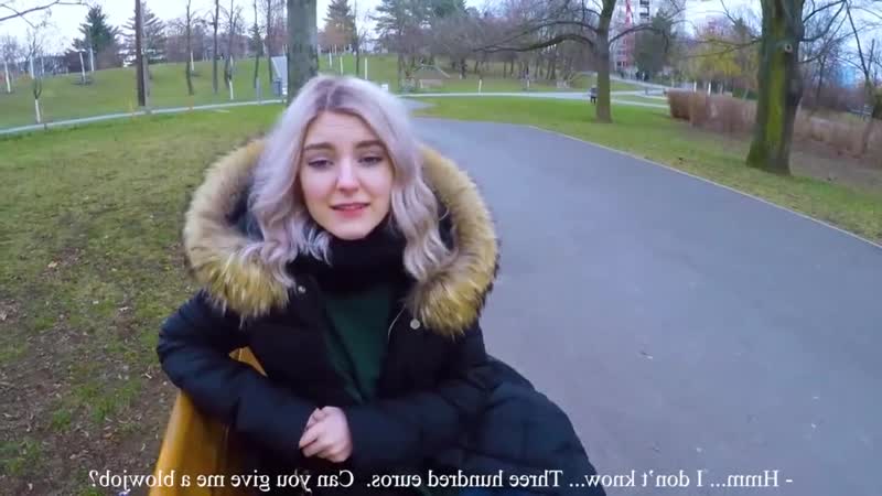 Ебет на улице шлюху Пикапер снял шлюху на улице и трахнул в рот толстым членом на скамейке  watch online