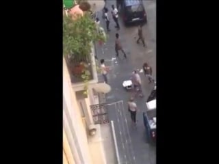 Italy this shit the italians have to endure every day on their streets in naples a horde of the usual porn migrants beating