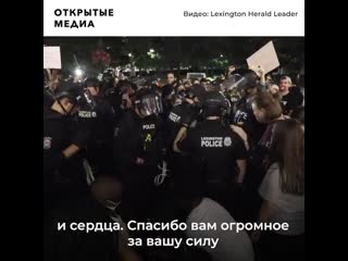 Полиция и протестующие в россии и сша