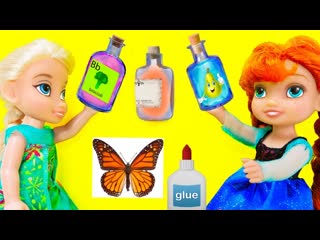 Funny doll elsa and anna toddlers at school barbie is a teacher