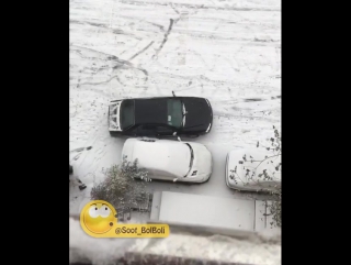 Snow in tehran, roads are slippery дороги скользкие