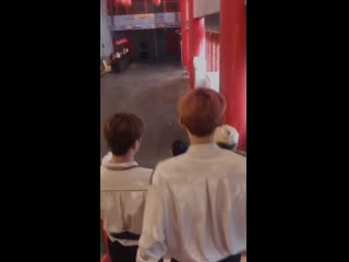 This is officially the cutest video bc channie is double fisting cake while waving cr