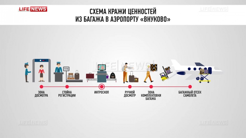 Полицейский раскрыл схему кражи вещей из багажа в аэропорту внуково