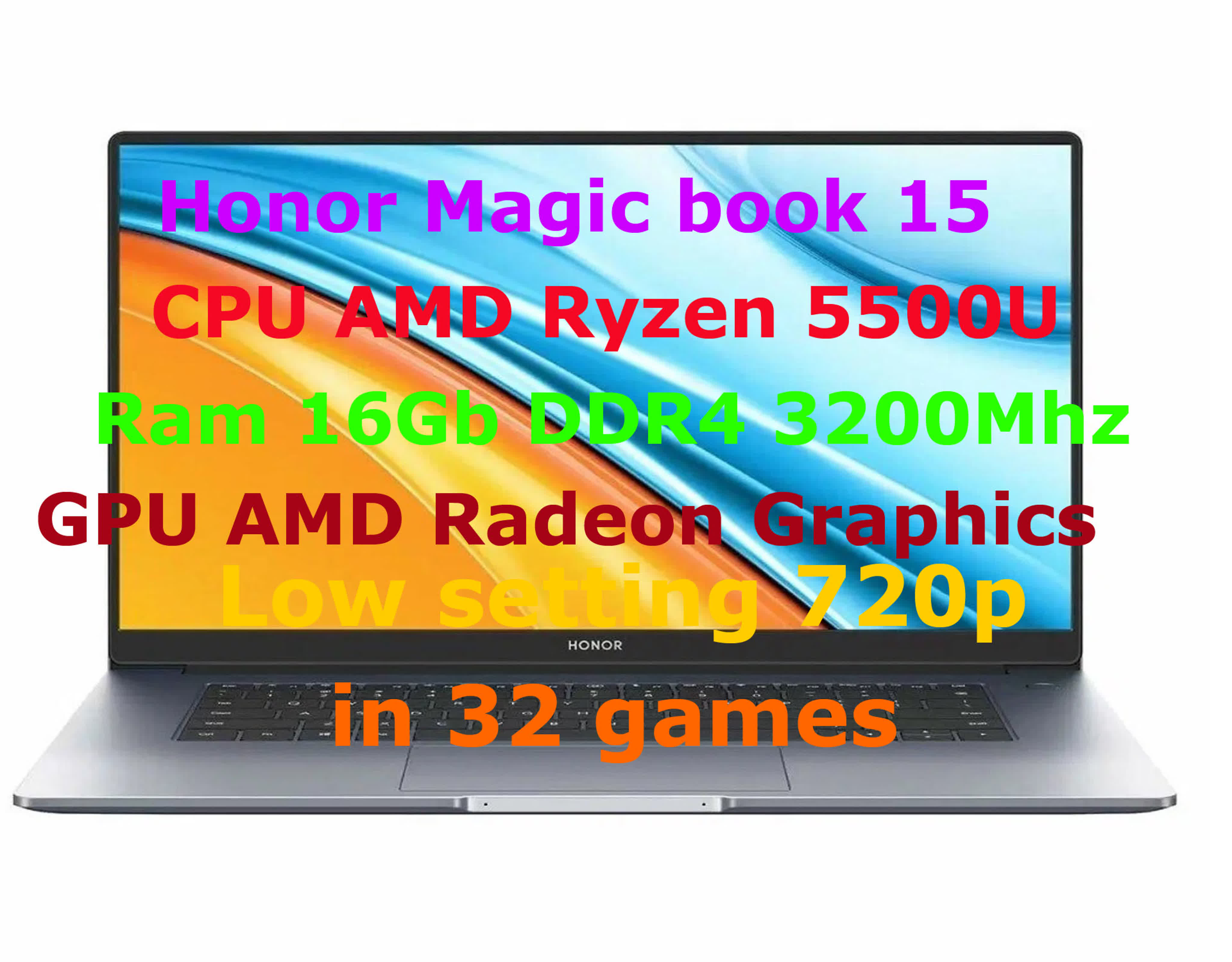 Honor magic book 15 amd ryzen 5500u + amd radeon graphics (low settings  720p in 32 games) watch online