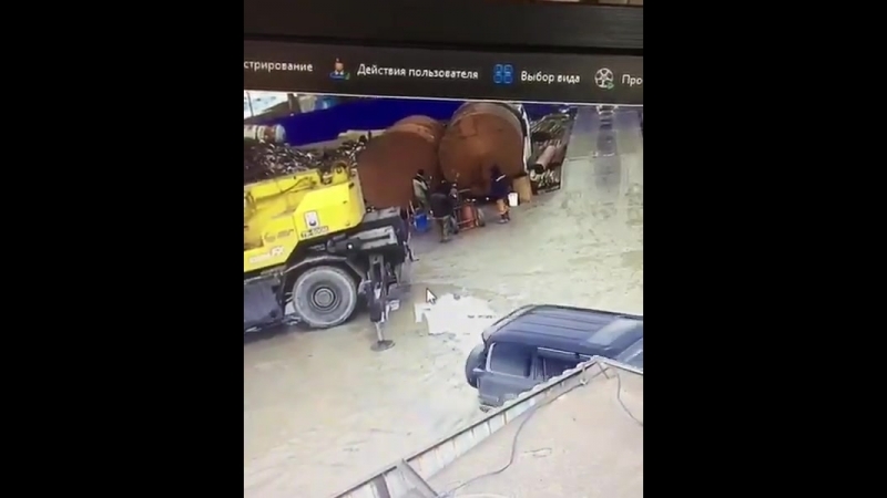 Взрыв бочки с топливом