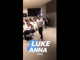 Anna and luke during their panel earlier today @annabananahops @lukebaines via @kinetic vibe ig stories mp4