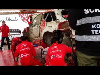 Wrc 73 rally poland 2016 30 min service of stephane lefebvre damaged citroen w