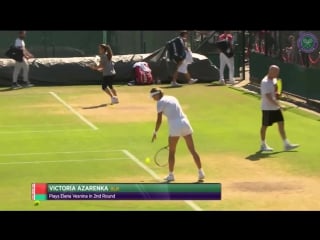 Behind the scenes on the practice courts, @vika7 prepares for her second round contest against elena vesnina #wimbledon