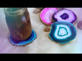 Diy faux agate coasters tumblr inspired