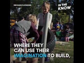 This playground has tires and cardboard in the know innovation