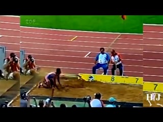 Ivan pedroso long jump 9m foul athens 1997