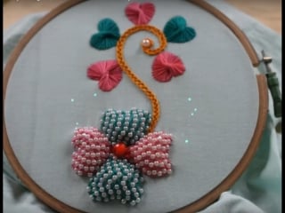 Hand embroidery designs beads padded butterfly stitch stitch and flower 145(1)