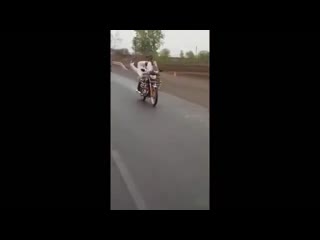 Mischievous Indian Riding Motorcycle [ No Hands Stunt ]