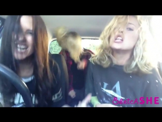 Девушки сделали пародию на всех звезд сидя в машине sketchshe