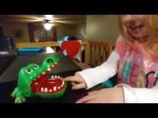 She played crocodile dentist for the first time and lost
