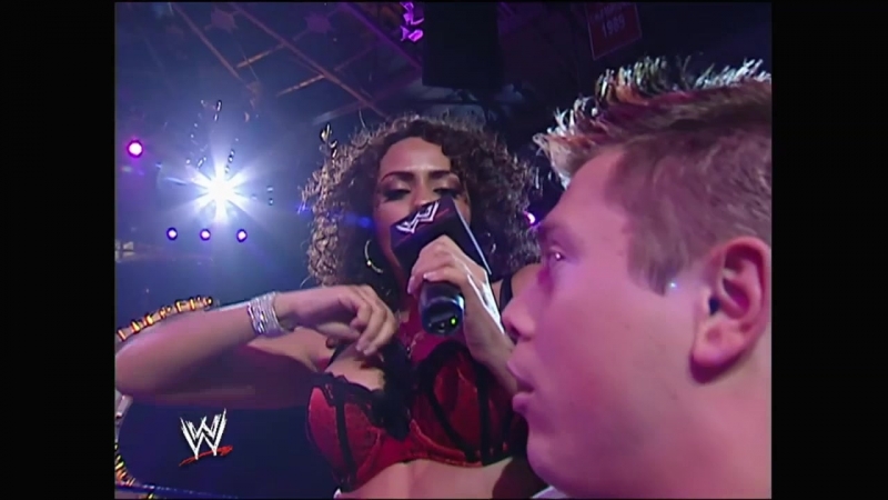 Wwe no mercy 2006 theodore long gave mike mizanin a present for his 26th birthday layla el showed up to give the miz a lap d