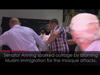 Senator hit with egg after muslim immigration comments