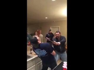 Drunk fail man chops friends nose off while attempting sword trick!