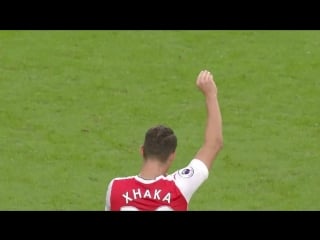 He really can hit them ️ on this day in 2016, granit scored his first @arsenal goal