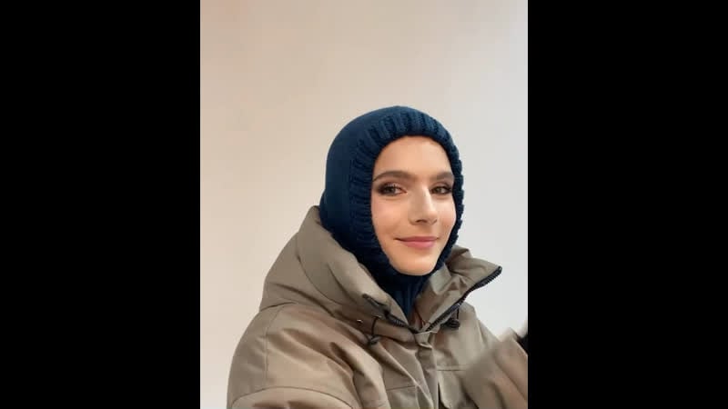 Шерстяной теплый капор женский (хиджаб, балаклава, шапка), veil