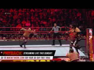 Seth rollins, finn bálor big cass vs samoa joe, luke gallows karl anderson