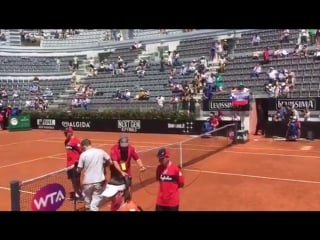 Welcome to the show! ✨ maria sharapova and christina mchale are ready to rock at the centrale stadium! #ibi17 #wta