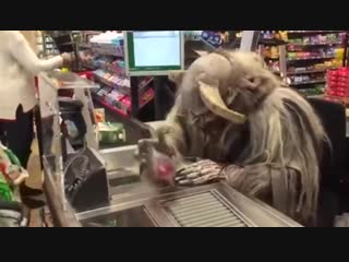 Even krampus needs to make some extra cash during the holidays