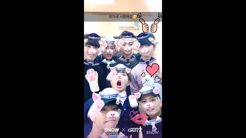 [video] 160929 got7 в приложении «snow selfie, motion sticker»