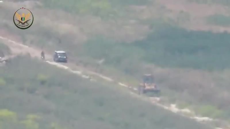 Syria video shows fsa rebels blowing up regime bulldozer with atgm in northwestern hama today