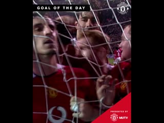 #garyneville marked sir alex's 1000th game with this powerful strike! #mufc #goaloftheday