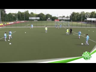 Tiqui taca one touch soccer 6 player drill with switching sides