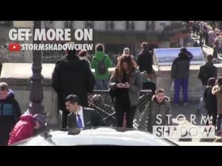 Charisma carpenter and son donovan hardy at sacre coeur in paris