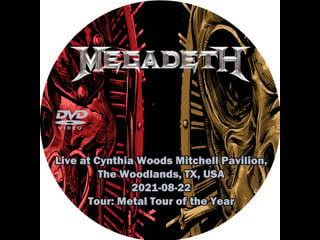 Megadeth live at cynthia woods mitchell pavilion, the woodlands, tx, usa 2021 08 22 tour metal tour of the year