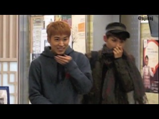 111122 sukira sungmin & ryeowook in kbs lobby