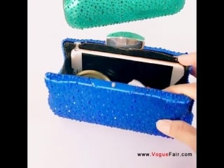 Vogue fair high end stain box clutch rhinestones evening bag formal elegant purse