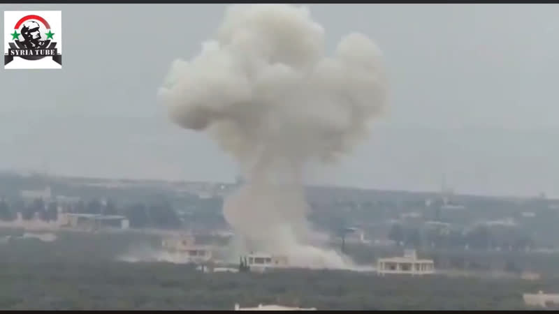 Кадры бомбардирои позиций вс турции в районе населенного пункта кминас, идлиб, сирия
