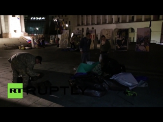 На майдане неизвестные снесли палатки протестующих против бездействия киевских властей