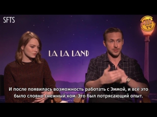 [rus sub] emma stone & ryan gosling la la land interview