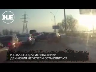 В рязани водитель не справился с управлением и устроил массовое дтп