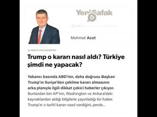 Mehmet acet trump o kararı nasıl aldı؟ türkiye şimdi ne yapacak؟