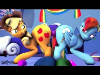 1623866 explicit artist colon godoffury applejack rainbow+dash 3d ahegao animated anus appledash ass+to+ass bed bedroom+eyes bu