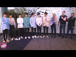 180518 bts celebrates 'fake love' release with the new guys @ 97 1 amp radio