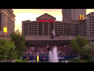 Travis pastrana honors evel knievel caesars fountain jump