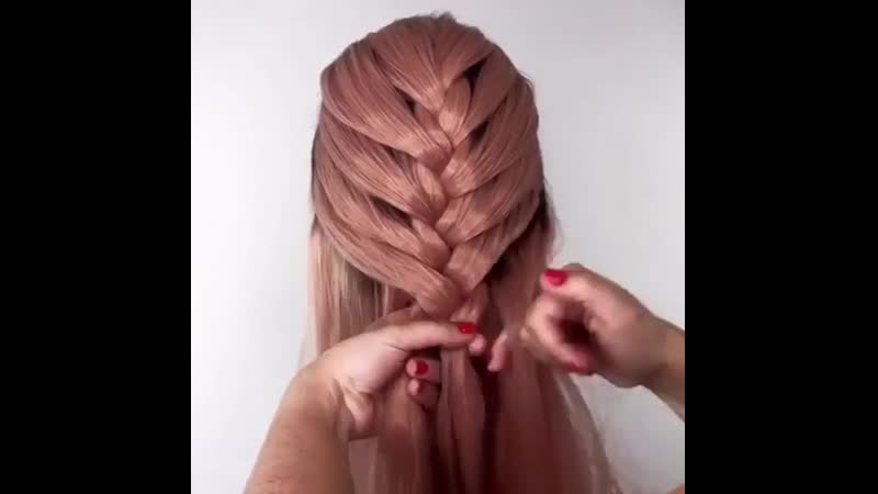 Коса с подхватом, супер для волос средней длины