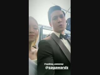 Harry on the sagawards red carpet with sydney sweeney via @harryshumjr ig