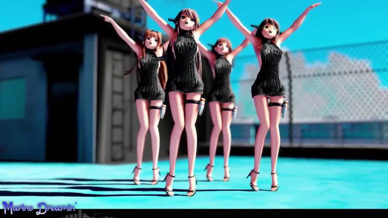 【艦これmmd】金剛4姉妹でmarine dream dtを殺すセーターローアングルver 歌詞つき