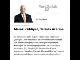 Ali saydam merak, ciddiyet, derinlik üzerine 13 06 2019