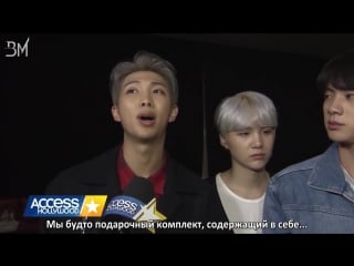 [rus sub] bts on getting compared to the backstreet boys one direction @ access hollywood