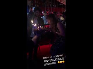 Cecilia cara anniversaire, instagram stories candice parise