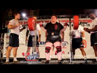 Bonica lough just squatted the biggest of all women at the ipf world open powerlifting championships! she squatted an easy 297 5